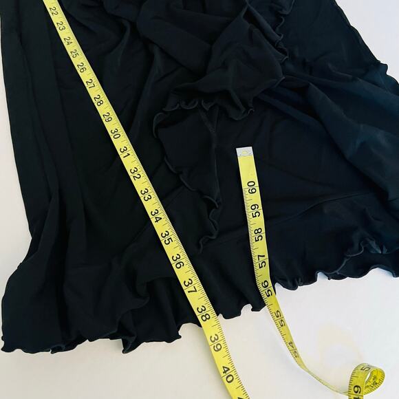 Alfani Black Ruched Side Ruffle Trim Surplice Neck Dress Size M Medium NWT - Picture 5 of 6
